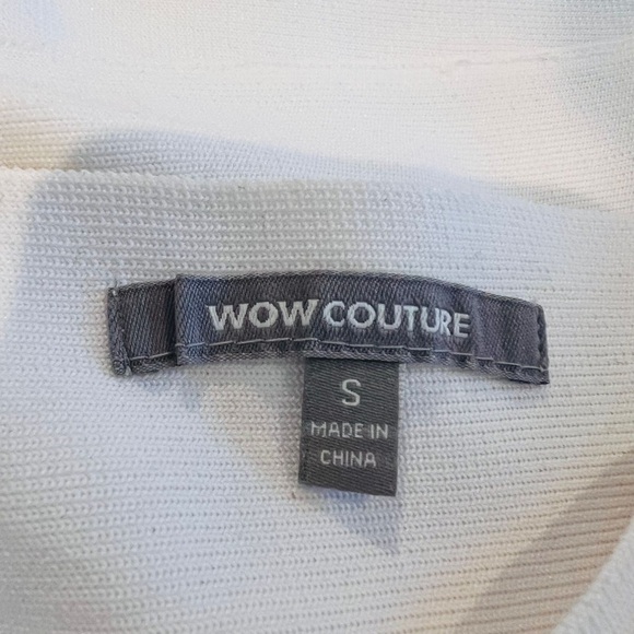 WOW Couture White Bandage Bodycon Mini Dress Mesh Panels - Picture 5 of 11